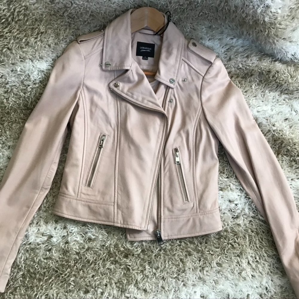 LaMarque Rose Donna Leather Biker Jacket NWT